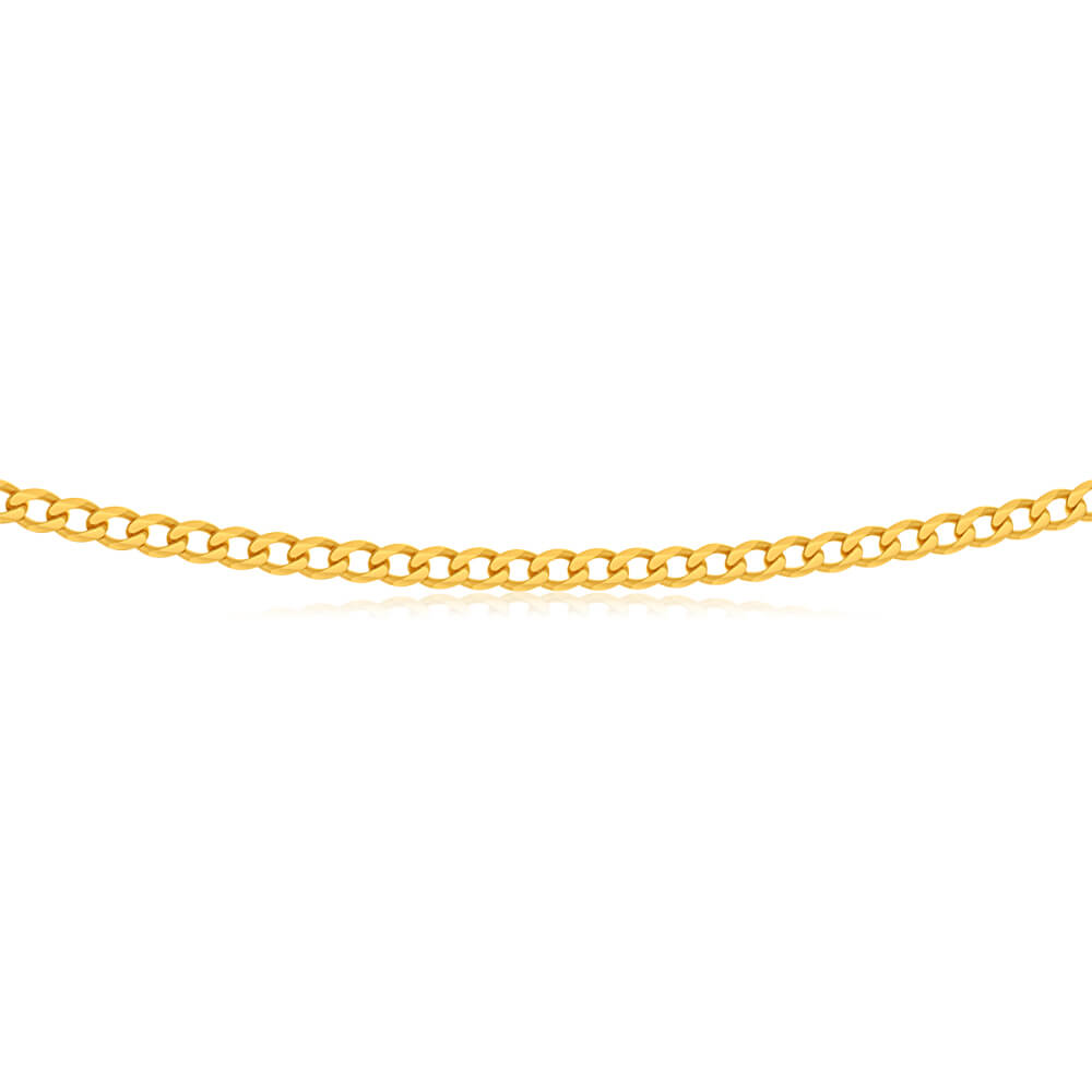 9ct Yellow Gold 45cm Curb Chain 100 Gauge