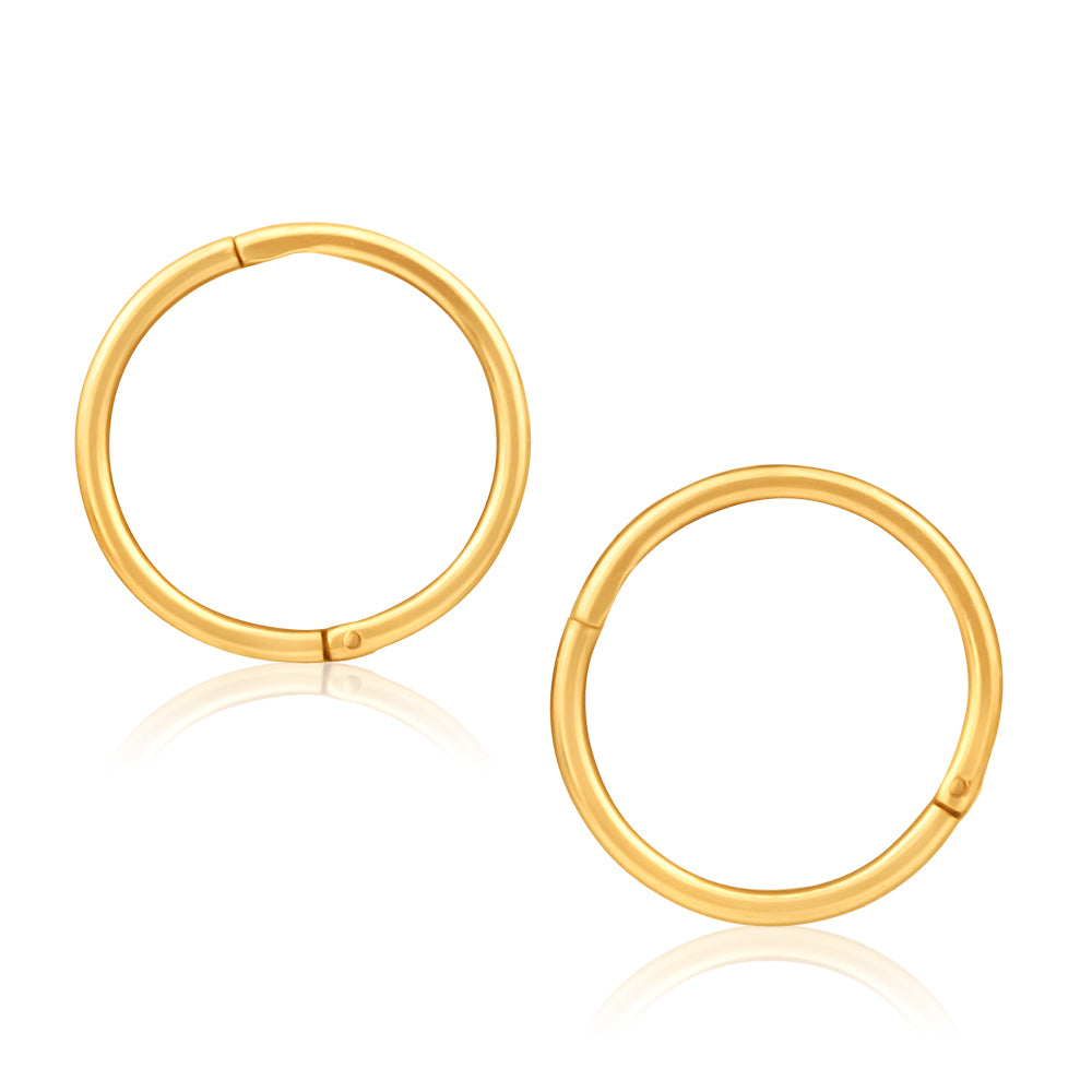 Orecchini a doppio cerchio placcati in oro rosa creati con Orecchini a doppio cerchio placcati in oro rosa creati con