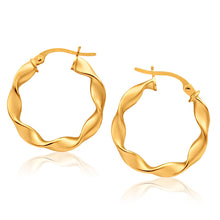 Load image into Gallery viewer, 9ct Yellow Gold Hoop Twist Earrings