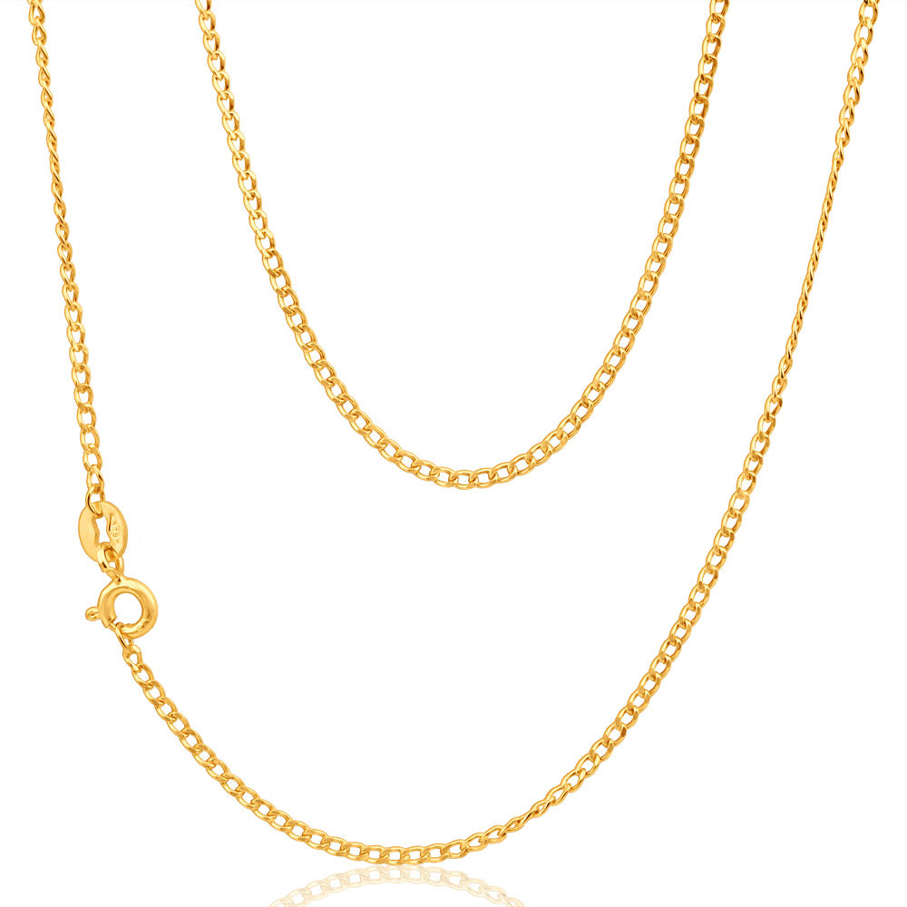 9ct Yellow Gold 40Gauge 45cm Curb Chain