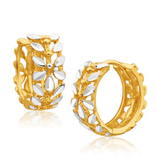 Load image into Gallery viewer, 9ct Yellow Gold Hoop Filigree Earrings