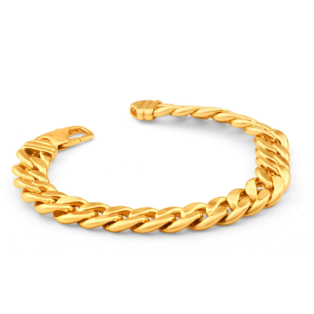 9ct Yellow Gold Copper Filled Curb 22cm Bracelet 300 Gauge