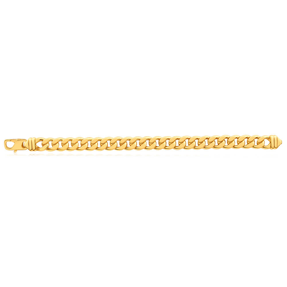 9ct Yellow Gold Copper Filled Curb 22cm Bracelet 300 Gauge