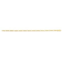 Load image into Gallery viewer, 9ct Yellow Gold Figaro Hollow 19cm Bracelet 80Gauge