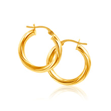 Load image into Gallery viewer, 9ct Yellow Gold Hoop Earrings in 15mm with twist