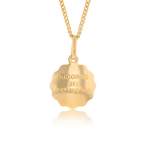 9ct Yellow Gold Baptism Medallion 12mm Pendant