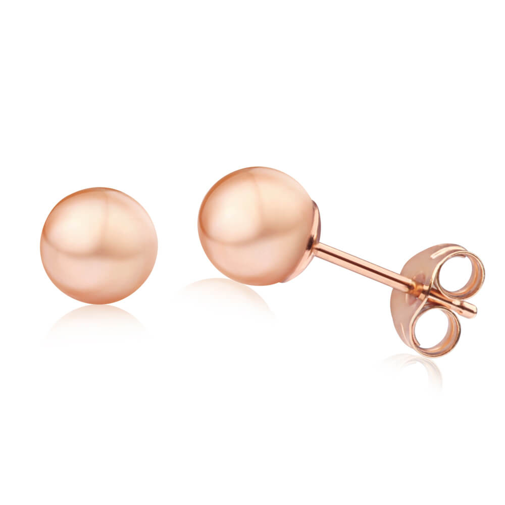 9ct Rose Gold 5mm Ball Stud Earrings