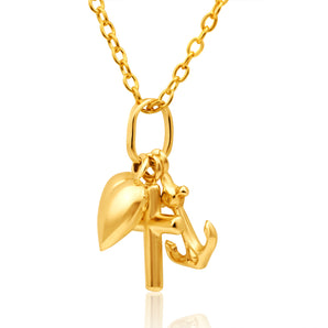 9ct Yellow Gold Faith Hope & Charity Pendant