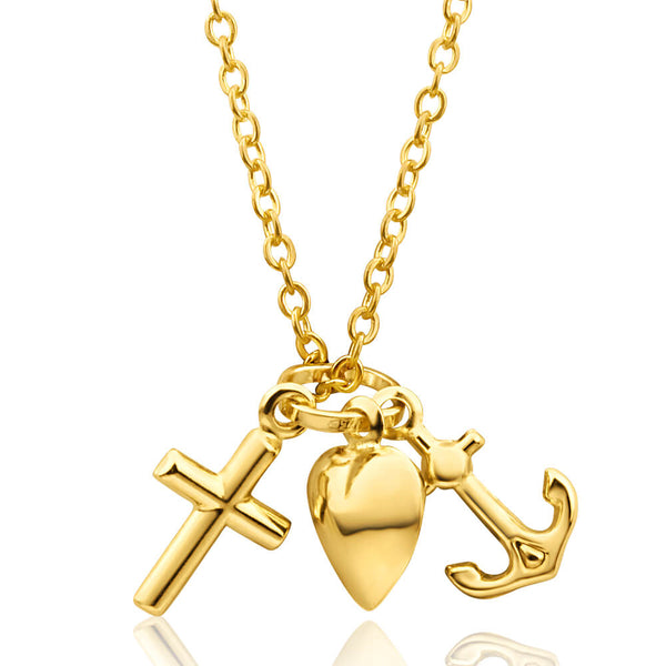 Faith, Hope, Charity Necklace in Silver or Gold Vermeil – Bianca Jones
