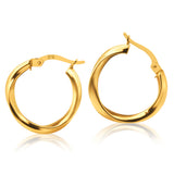 9ct Yellow Gold 15mm Hoop Earrings