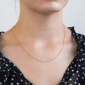 9ct Yellow Solid Gold Curb Chain 45cm 30 Gauge