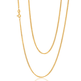 9ct Yellow Solid Gold Curb Dicut 70cm Chain 50Gauge – Shiels Jewellers
