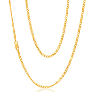 9ct Yellow Solid Gold 55cm 60 Gauge Curb Chain