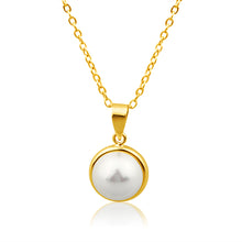 Load image into Gallery viewer, 9ct Yellow Gold Simulated 9mm Pearl Pendant