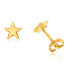 Load image into Gallery viewer, 9ct Yellow Gold Small Star Stud Earrings