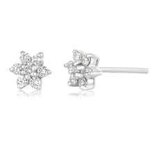 Load image into Gallery viewer, 9ct White Gold 1/5 Carat Dazzling Diamond Stud Earrings