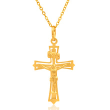 Load image into Gallery viewer, 9ct Yellow Gold Cut-Out Crucifix Pendant