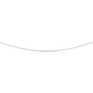 9ct White Solid Gold Curb Chain 45cm long diamond Cut