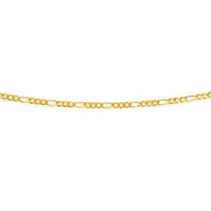 9ct Yellow Solid Gold 55cm 70 Gauge Figaro Chain