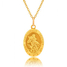 Load image into Gallery viewer, 9ct Yellow Gold Oval St Christopher Pendant