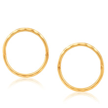 Load image into Gallery viewer, 9ct Yellow Gold 13mm Faceted Sleeper Earrings