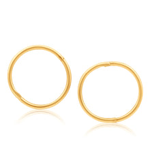 Load image into Gallery viewer, 9ct Yellow Gold Plain Sleeper Earrings 13mm