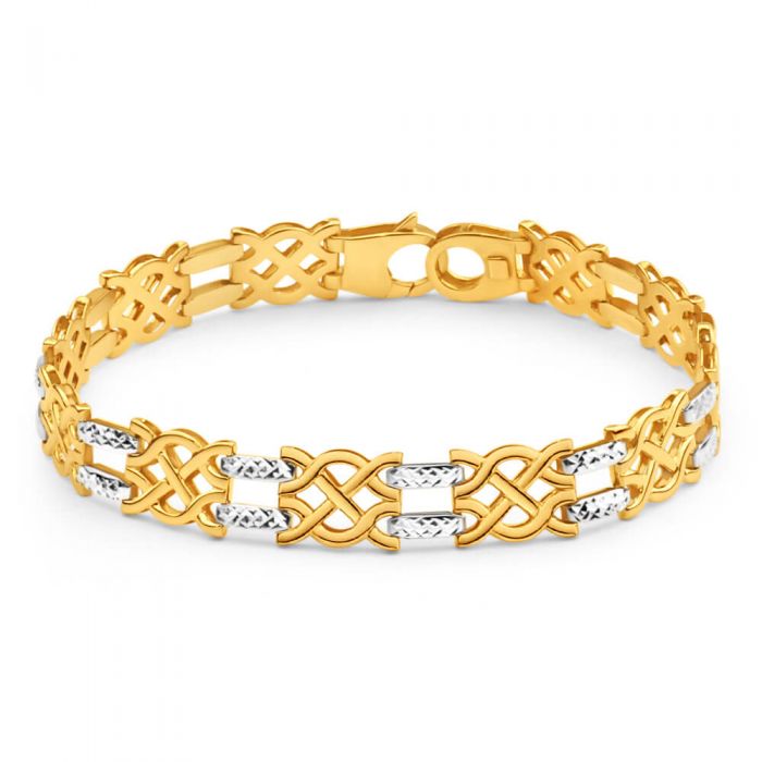 9ct Yellow Gold & White Gold Dazzling Fancy Bracelet