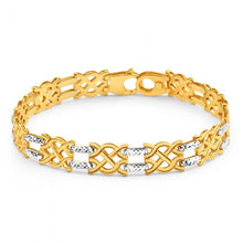 Load image into Gallery viewer, 9ct Yellow Gold &amp; White Gold Dazzling Fancy Bracelet