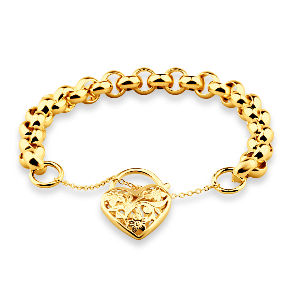 Dazzling 9ct Yellow Gold Copper Filled Belcher Bracelet