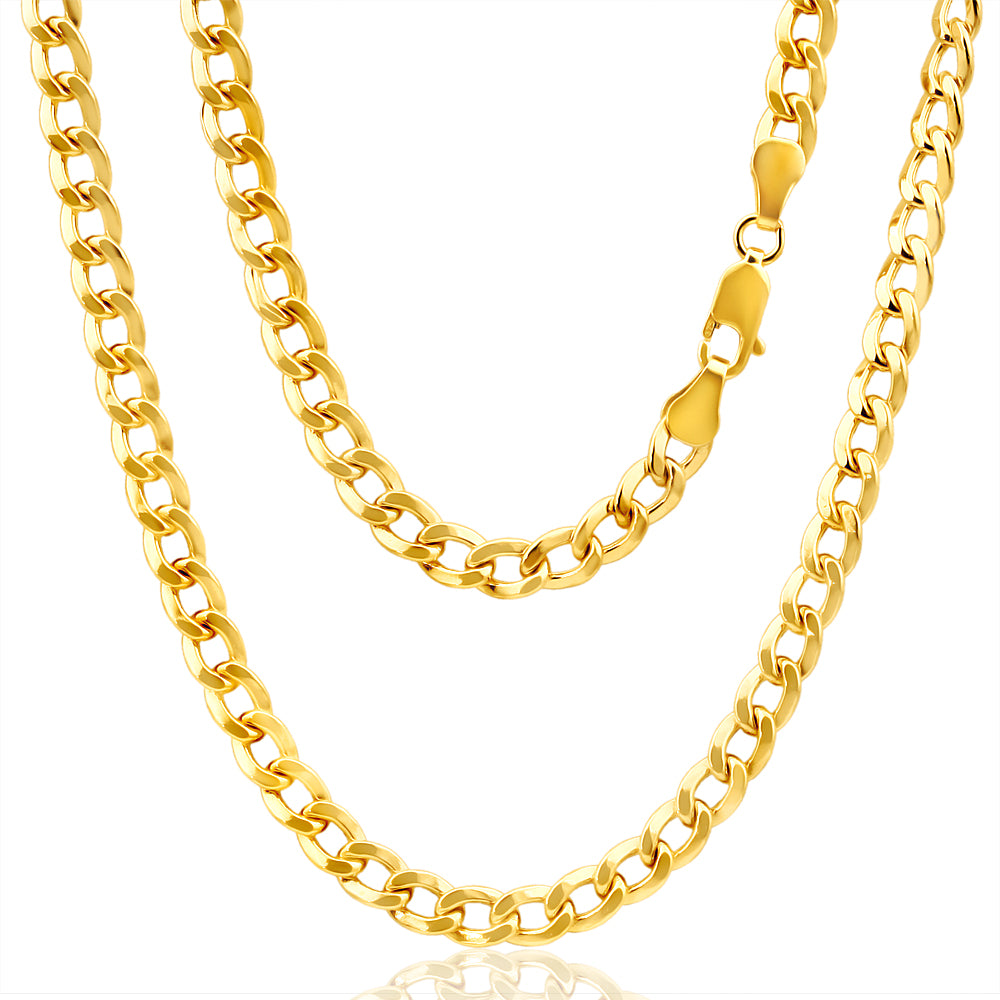 9ct Radiant Yellow Gold Copper Filled Curb Chain