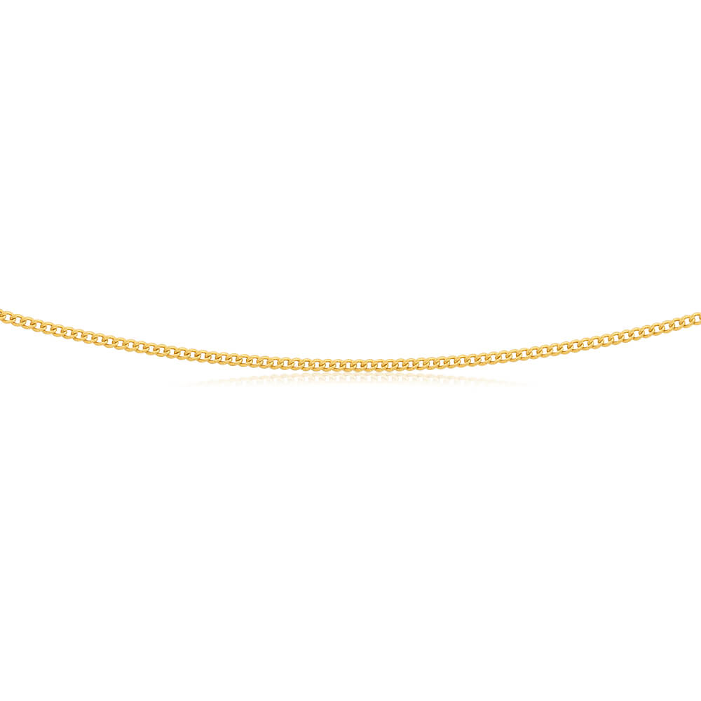 9ct Yellow Gold 50 Gauge Curb Chain 50cm