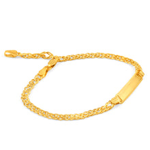 Load image into Gallery viewer, 9ct Yellow Gold Silver Filled ID Extender 19cm Curb Bracelet