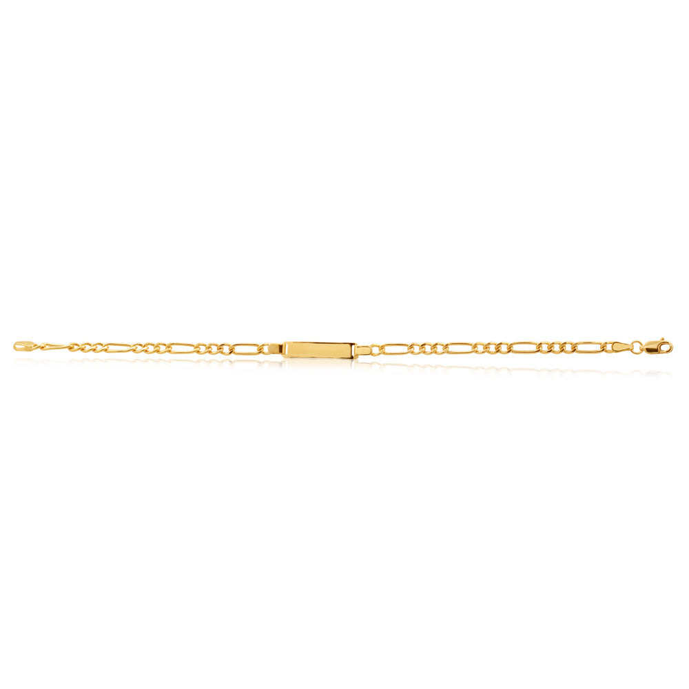 9ct Yellow Gold Silver Filled 19cm Figaro Bracelet