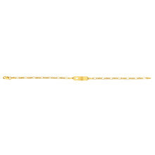Load image into Gallery viewer, 9ct Yellow Gold Silver Filled Heart 19cm Figaro Bracelet