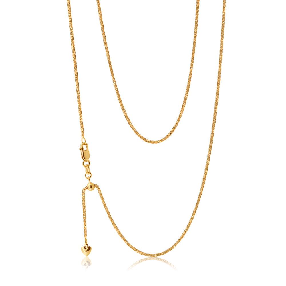 9ct Yellow Gold Silver Filled Wheat Extend 55cm Chain
