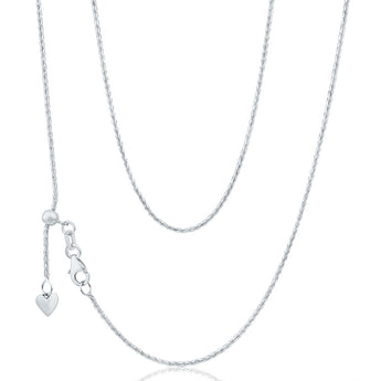9ct Alluring White Gold Wheat Chain