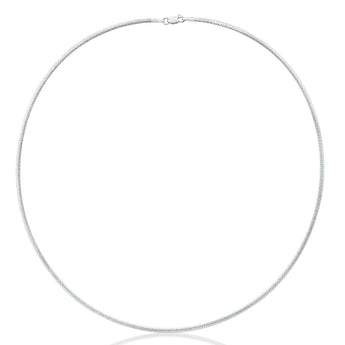 9ct White And Yellow Gold Silver Filled Reversible Omega Chain 45cm