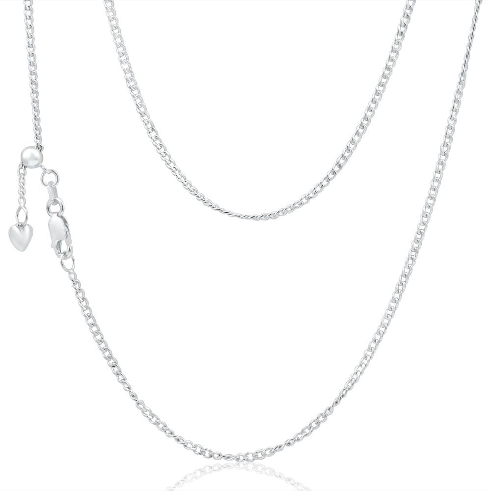 9ct Elegant White Gold Silver Filled Curb Chain Shiels Jewellers