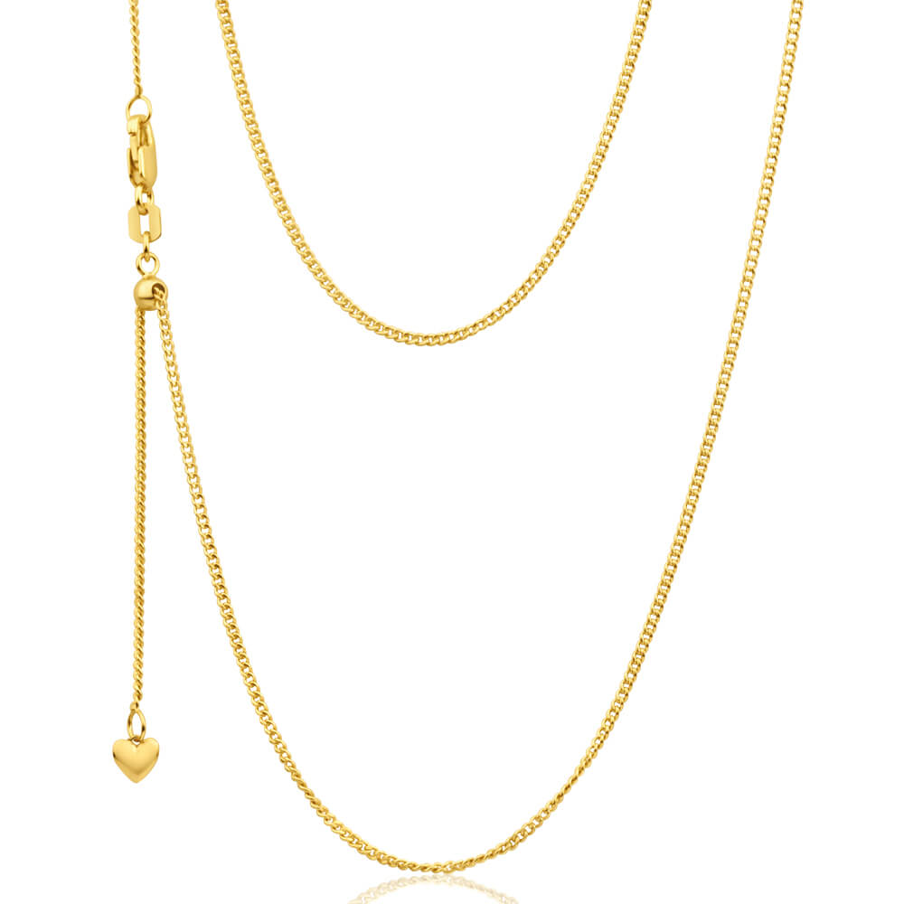 9ct Yellow Gold Silver Filled Extend 45cm Curb Chain 40 Gauge
