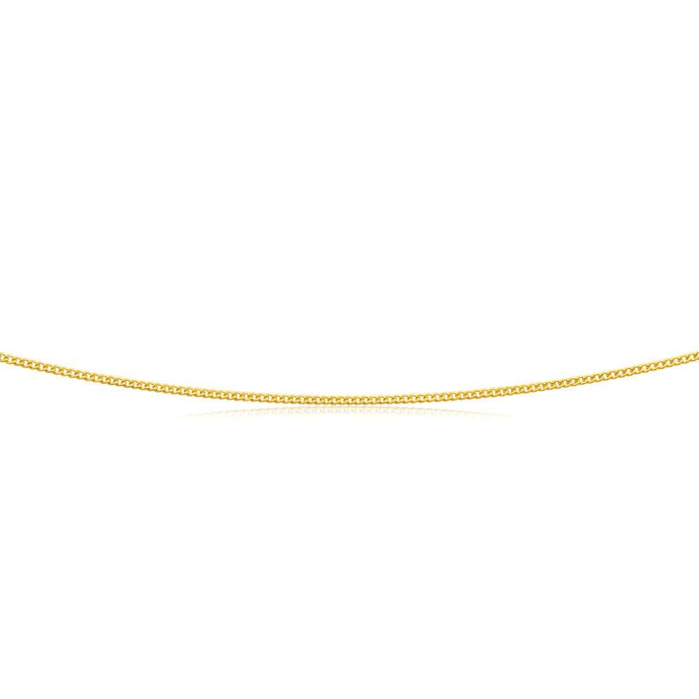 9ct Yellow Gold Silver Filled Extend 45cm Curb Chain 40 Gauge