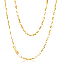Load image into Gallery viewer, 9ct Yellow Gold Silver Filled 45cm Figaro Chain 60 Gauge