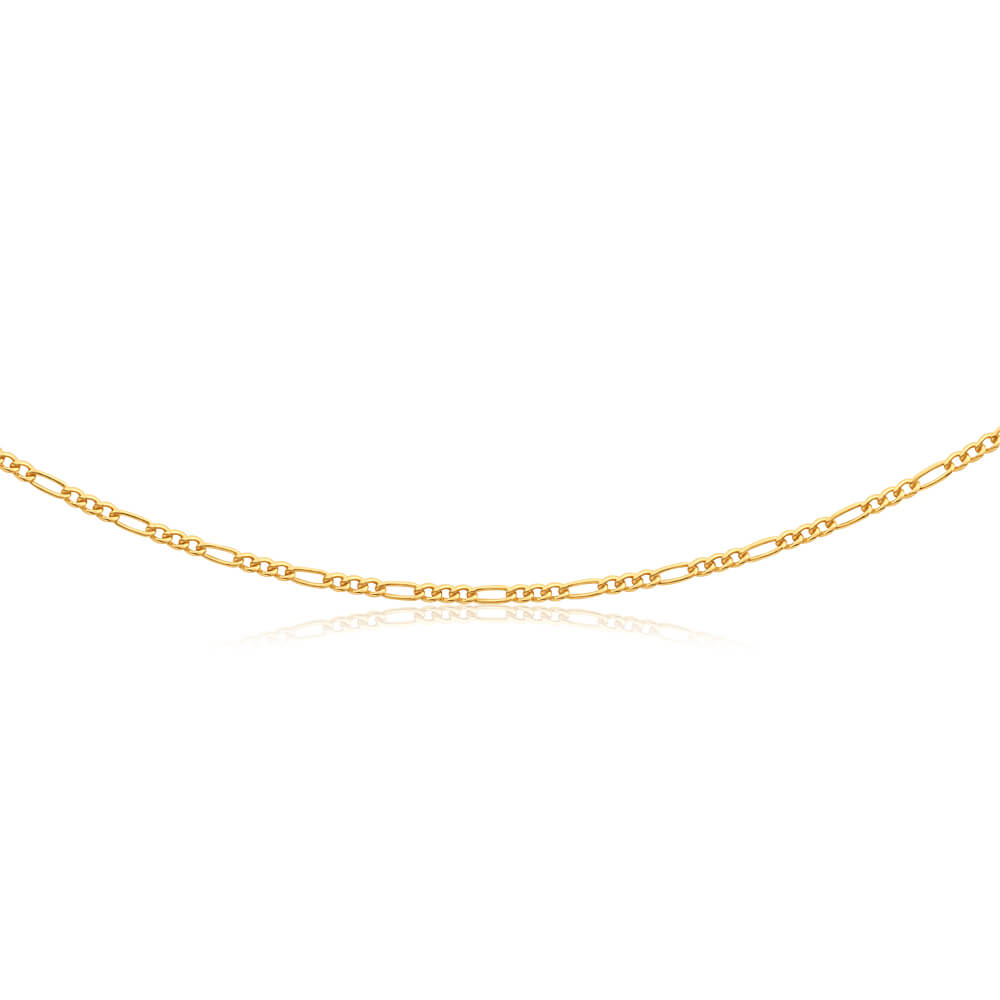 9ct Yellow Gold Silver Filled 45cm Figaro Chain 60 Gauge