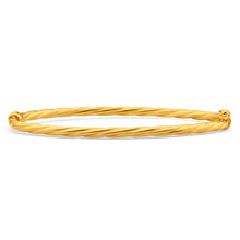Load image into Gallery viewer, 9ct Yellow Gold Silver Filled 3X60mm Bangle