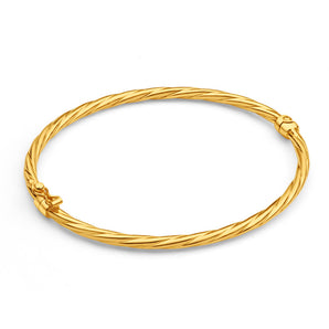 9ct Yellow Gold Silver Filled 3x60mm Bangle