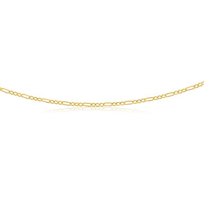 9ct Yellow Gold Silver Filled 45cm Figaro Chain 50 Gauge