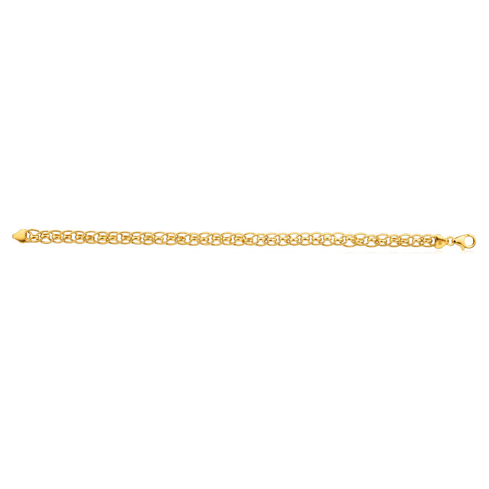 9ct Yellow Gold Silver Filled Roller Bracelet