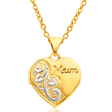 Load image into Gallery viewer, 9ct Yellow Gold &#39;Mum&#39; Floral Heart Locket