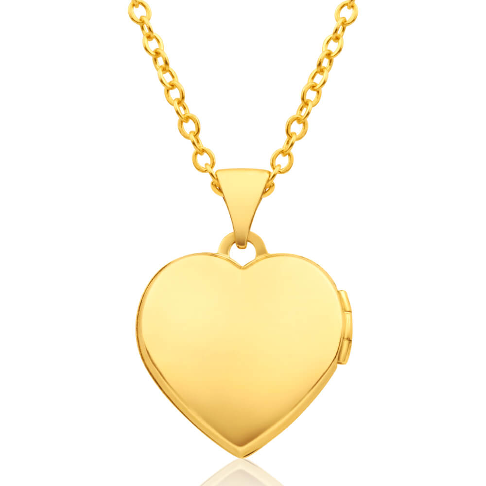 9ct Yellow Gold 'Mum' Floral Heart Locket