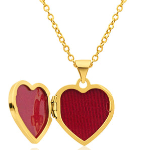 9ct Yellow Gold Heart Shaped Locket with Diamond