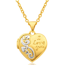 Load image into Gallery viewer, 9ct Yellow Gold Heart Shaped Locket with &#39;I love You&#39; Engraving